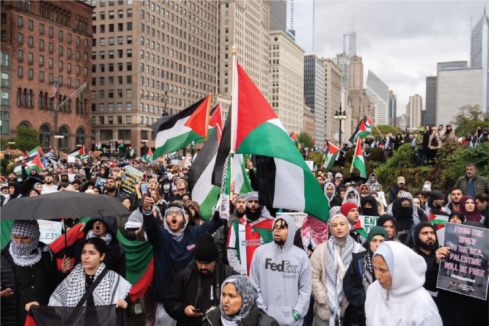 Pro Palestinian protestors