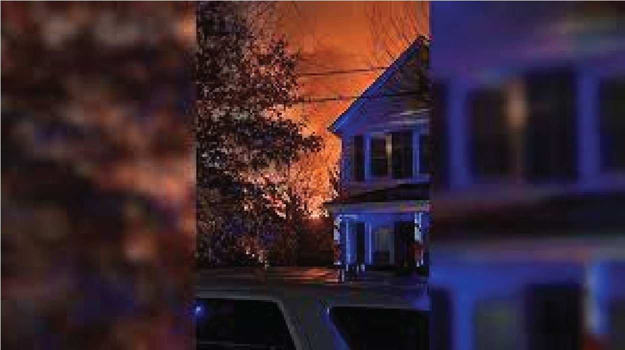 a residence exploded